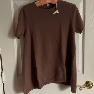 NWT BRUNELLO CUCINELLI BROWN CASHMERE SWEATER L TAG SNIPPED